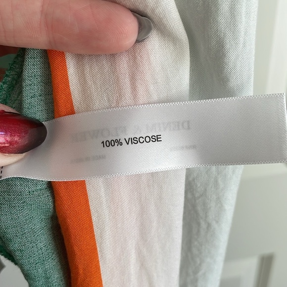 Denim & Flower Green, White & Orange Button Down Shirt - Picture 5 of 7